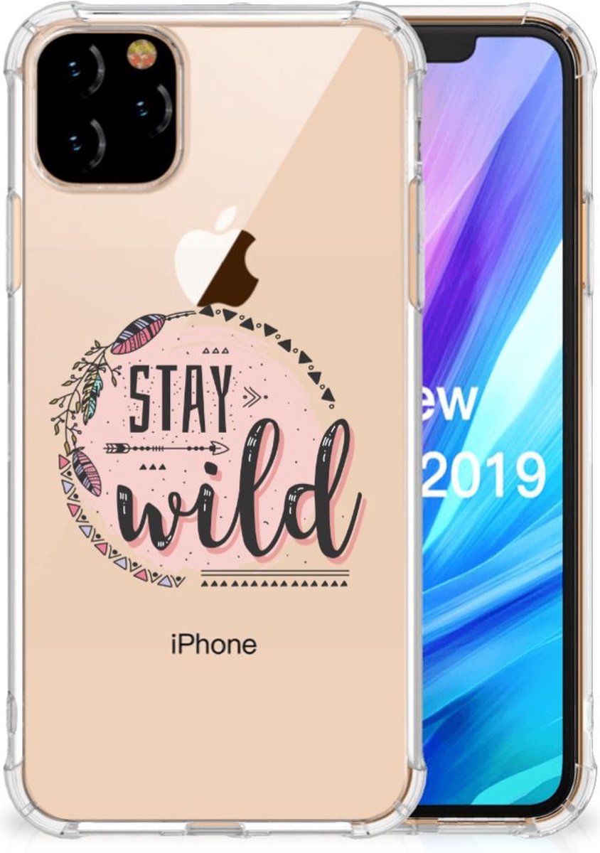 Back Cover voor Apple iPhone 11 Pro Max Stevig Bumper Hoesje Boho Stay Wild