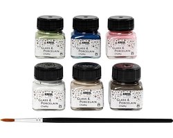 Glasverf - Porseleinverf - Diverse Kleuren Verf - DIY Glasverf - Hobby Decoratieverf - Kreul Verfset - Verf Voor Porselein - Knutselmateriaal Verf - 6x20ml
