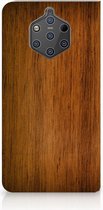Nokia 9 PureView Uniek Standcase Hoesje Donker Hout