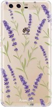 Huawei P10 hoesje TPU Soft Case - Back Cover - Purple Flower / Paarse bloemen