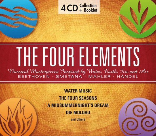 4 CD Collection + Booklet: THE FOUR ELEMENTS. Muziek geïnspireerd door Water, Aarde, Vuur en Lucht. Met werken van Beethoven, Smetana, Mahler, Händel.