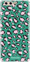 Huawei P10 hoesje TPU Soft Case - Back Cover - Luipaard / Leopard print / Groen