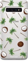 Samsung Galaxy S10 Plus hoesje TPU Soft Case - Back Cover - Coco Paradise / Kokosnoot / Palmboom