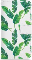 FOONCASE iPhone 7 Plus hoesje - Bookcase - Flipcase - Hoesje met pasjes - Banana leaves / Bananen bladeren