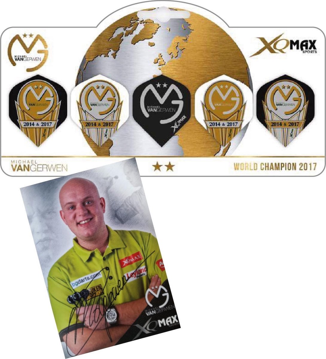 Michael van Gerwen - World Champion flights Met gratis gesigneerde