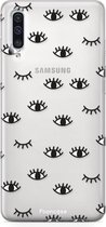 Fooncase Hoesje Geschikt voor Samsung Galaxy A50 - Shockproof Case - Back Cover / Soft Case - Eyes / Ogen