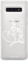 Fooncase Hoesje Geschikt voor Samsung Galaxy S10 Plus - Shockproof Case - Back Cover / Soft Case - Ciao Bella!
