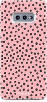 Samsung Galaxy S10e hoesje TPU Soft Case - Back Cover - POLKA / Stipjes / Stippen / Roze