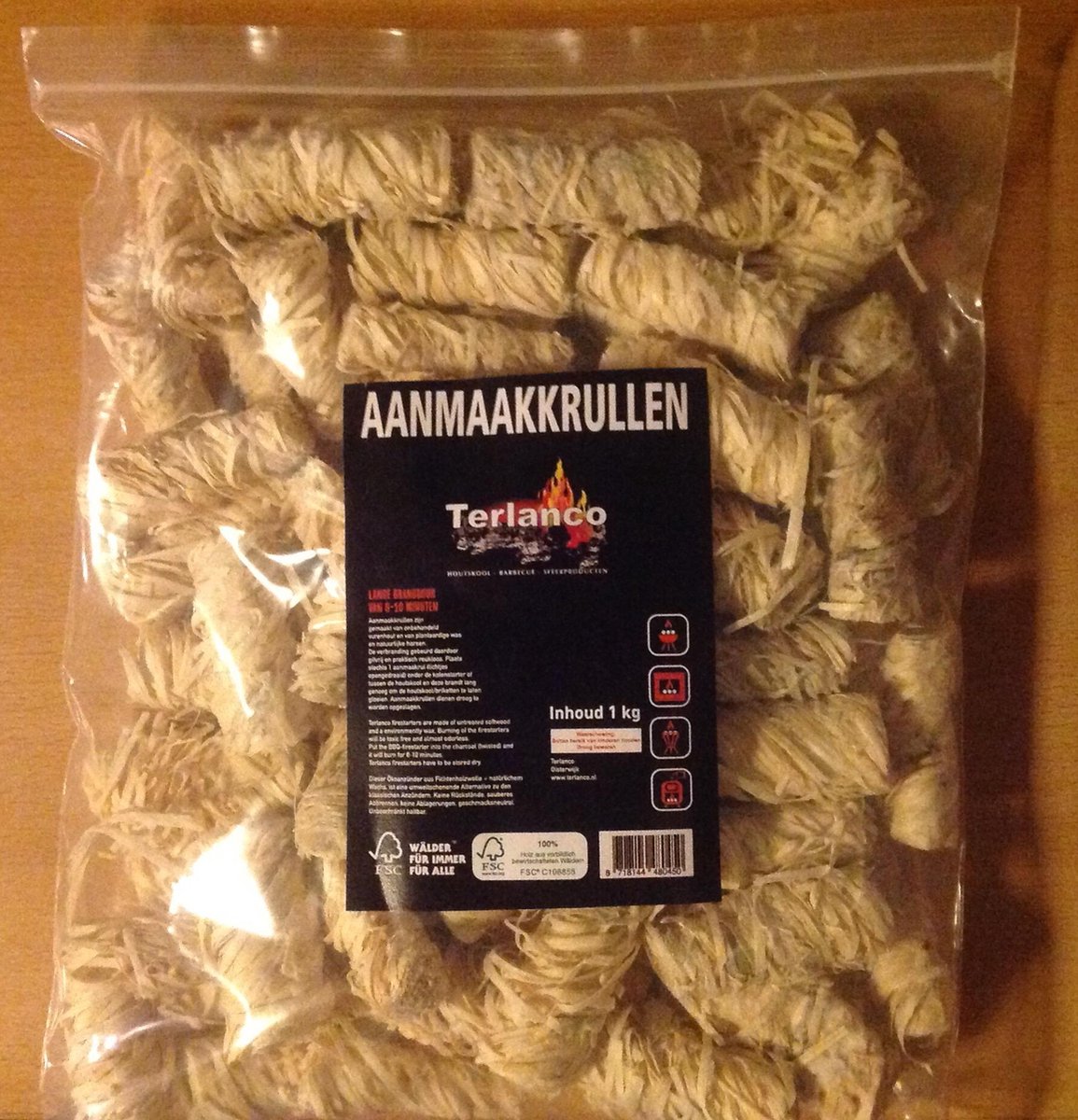 Terlanco aanmaakkrullen 1kg/zak