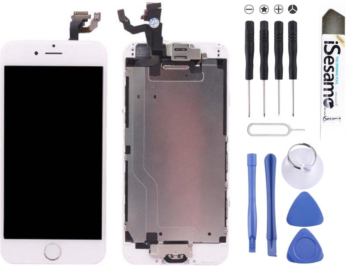 Complete set Voorgemonteerd LCD Scherm voor de iPhone 6 incl. gereedschap + tempered glass|Wit/White|AAA+ reparatie onderdeel