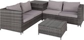 tectake - wicker loungeset zitgroep Siena grijs