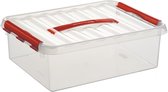 Boîte de rangement Sunware Q-Line - 10L - Plastique - Transparent / Rouge
