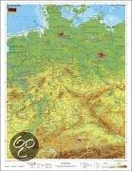 Deutschland, physisch 1 : 1 100 000. Wandkarte Kleinformat o ... - cover