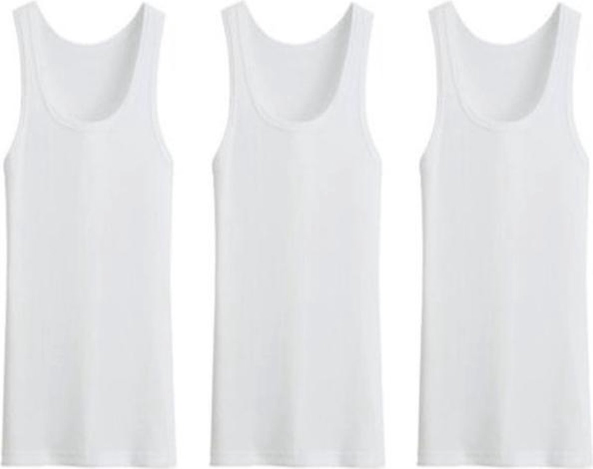 3 stuks Bonanza hemd - King size - 100% Katoen - Wit - Maat 4XL/5XL
