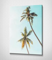 Palm Trees - 70 x 100 cm - Landschap - Schilderij - Canvas - Slaapkamer - Wanddecoratie  - Slaapkamer - Foto op canvas