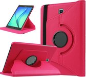 Book Cover Geschikt voor: Samsung Galaxy Tab A 10.5 inch 2018 model T590 T595 Draaibaar Hoesje Multi stand Case - Donker roze