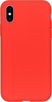 Accezz Hoesje Geschikt voor iPhone X / Xs Hoesje Siliconen - Accezz Liquid Silicone Backcover - Rood