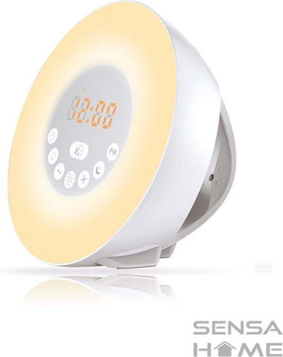 SensaHome Wake-Up Light Alarm Wekker met LED, Natuurgeluiden en FM Radio |  bol.com