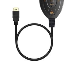 4K HDMI 1.4 Splitter Switch - 3 in naar 1 uit - 4K 1080p Ultra HD - 3D - ARC - High Speed Internet 10.2Gbit/s Indicatie LED + Pigtail - Zwart - DigiTech® NIEUWE VERSIE 1.4B ALS BESTE GETEST