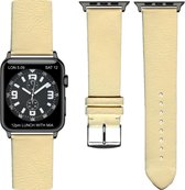 Ivoor Lederen Apple horlogeband (42mm) zwarte adapter