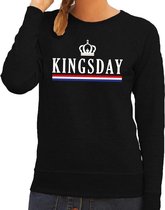 Kingsday en vlag sweater zwart - zwarte koningsdag trui dames - Koningsdag kleding XXL