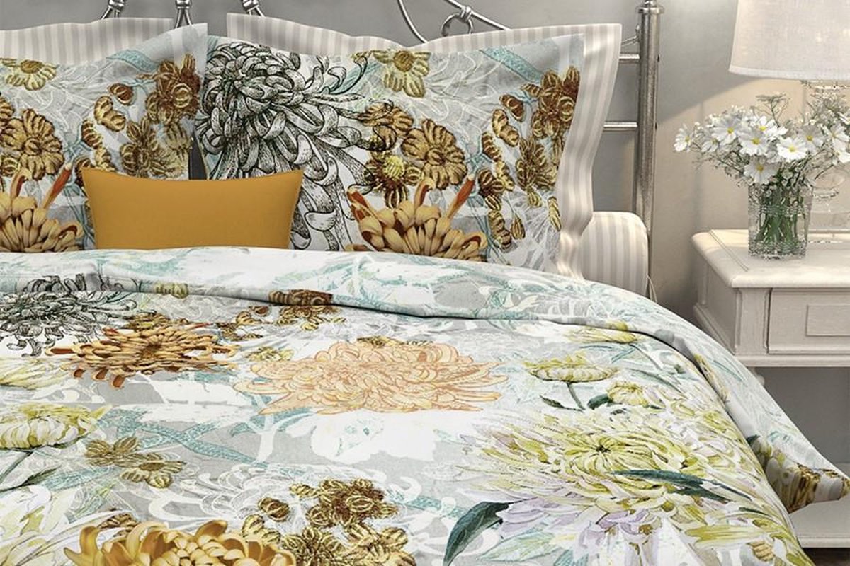 Heckettlane HNL LIVING dekbedovertrek Chrys - Katoen satijn - Lits-jumeaux - 240 x 200/220 wit