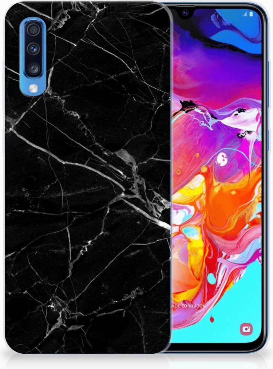 Bumper Housse Etui pour Samsung Galaxy A70 Coque Téléphone Marbre Noir |  bol.com