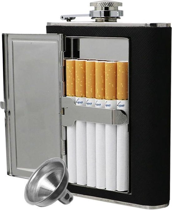 Porte-cigarette en acier inoxydable pour bouteille de hanche - Flatfinch -  Bouteille... | bol.com