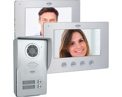 ELRO DV477W2 Video Deur Intercom - 2 Appartementen - Met 2x 7 inch kleurenscherm - Verstelbare camera met nachtzicht - Color Night Vision - 16 Beltonen