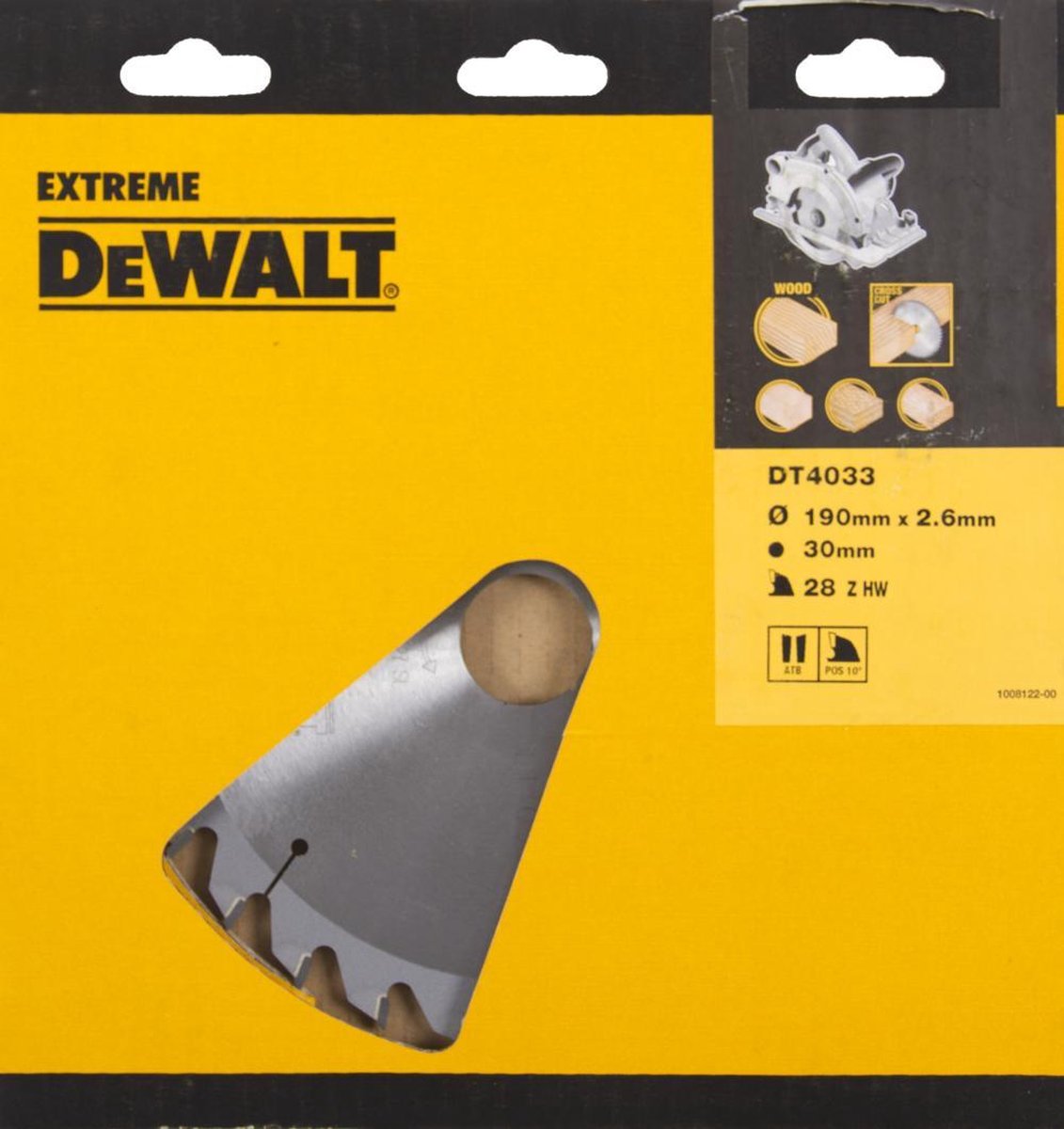 DeWALT Cirkelzaagblad voor Hout | Extreme | Ø 190mm Asgat 30mm 28T - DT4033-QZ