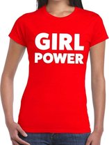 Girl Power tekst t-shirt rood dames XS