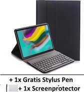 Smart Cover Bluetooth Keyboard Book Case Hoes Geschikt VoorSamsung Galaxy Tab S5E 10.5 Inch 2019 T720/T725 Flip Multi-Stand - Zwart