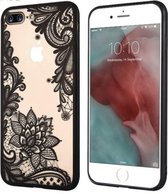 Luxe Back Cover voor Apple iPhone 7 - iPhone 8 - Bloemen - Flowers - Hoogwaardig Hard Case Hoesje - Zwart