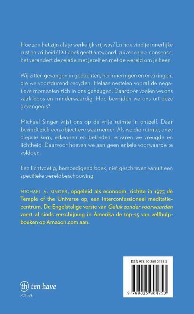 Geluk zonder voorwaarden - back cover
