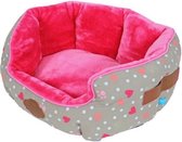 Lief! hondenmand ovaal girls beige / roze 50 cm