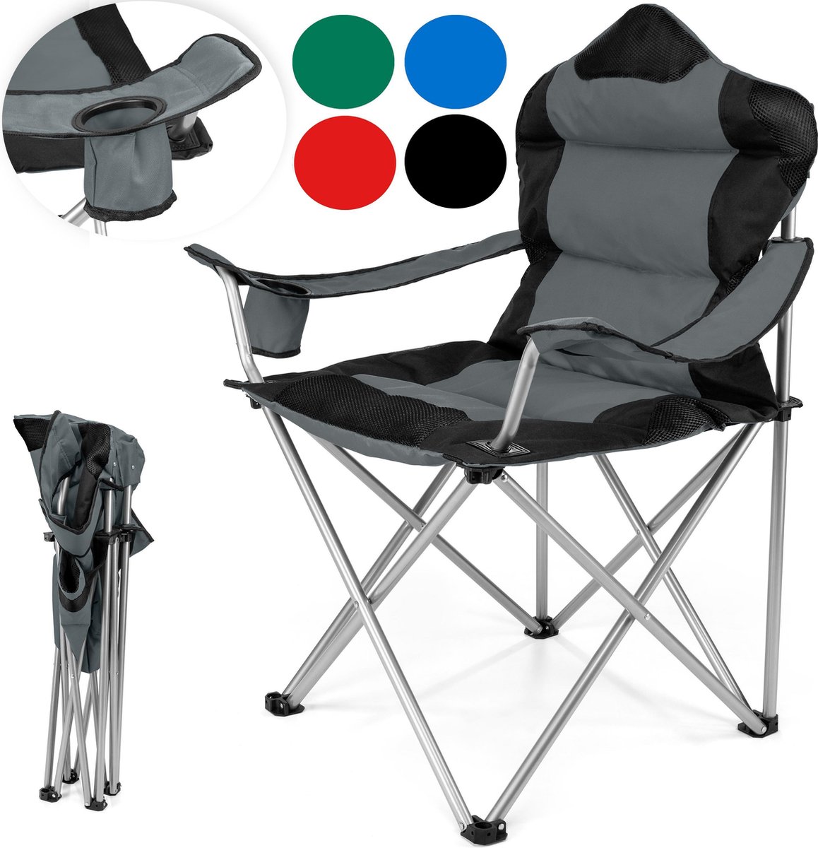 Strandstoel opvouwbaar - Camping stoel - Grijs