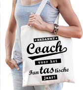 Kadotas Bedankt coach voor het fanTAStische jaar! katoen naturel - cadeau voor coaches