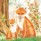Ambiente Servetten "Fox family"