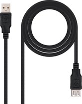 Extension Lead NANOCABLE 10.01.0203-BK 1,8 m USB female plug Male Plug Black