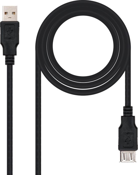 Nanocable 10.01.0203-BK câble USB 1,8 m 2.0 USB A Noir