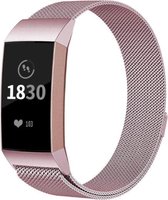 YONO Bandje geschikt voor Fitbit Charge 4 – Charge 3 – Milanees – Roze - Small