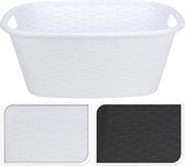 Witte kunststof wasmand 35 liter - Wasmanden/wasgoedmanden - Huishoudelijke producten/artikelen - Huishouden