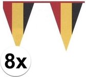 8x Belgische plastic vlaggenlijn met de nationale Belgische kleuren. 10 meter - Versiering