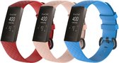 KELERINO. Siliconen bandjes - Fitbit Charge 3 - 3-pack - Small