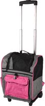 Flamingo Hondentrolley Kiara Roze - Roze/Grijs - 32 x 29.5 x 45 cm