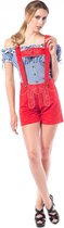 Verkleedkleding voor dames: Stoffen lederhosen deluxe rood