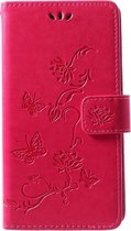 Bloemen Book Case - Huawei P30 Lite Hoesje - Roze