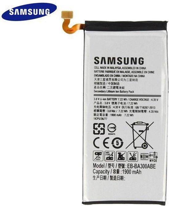 Originele Samsung Galaxy A3 Batterij EB-BA300ABE 1900mAh | bol.com