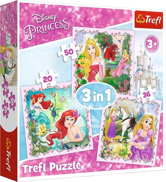 Trefl Princess 3-in-1 puzzel - 20/36/50 puzzel | bol.com