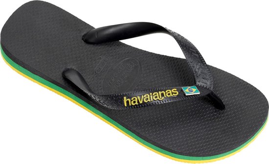 Havaianas Slippers - Unisex zwart/geel/groen - Maat 41/42